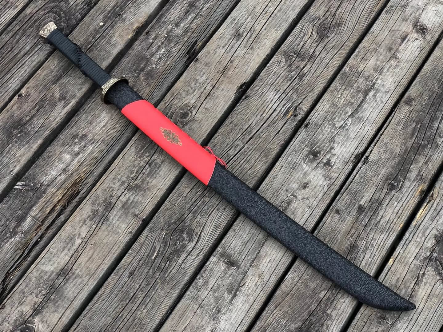 Invisible Sabre,Forged high carbon steel,Leather scabbard,Chinese sword