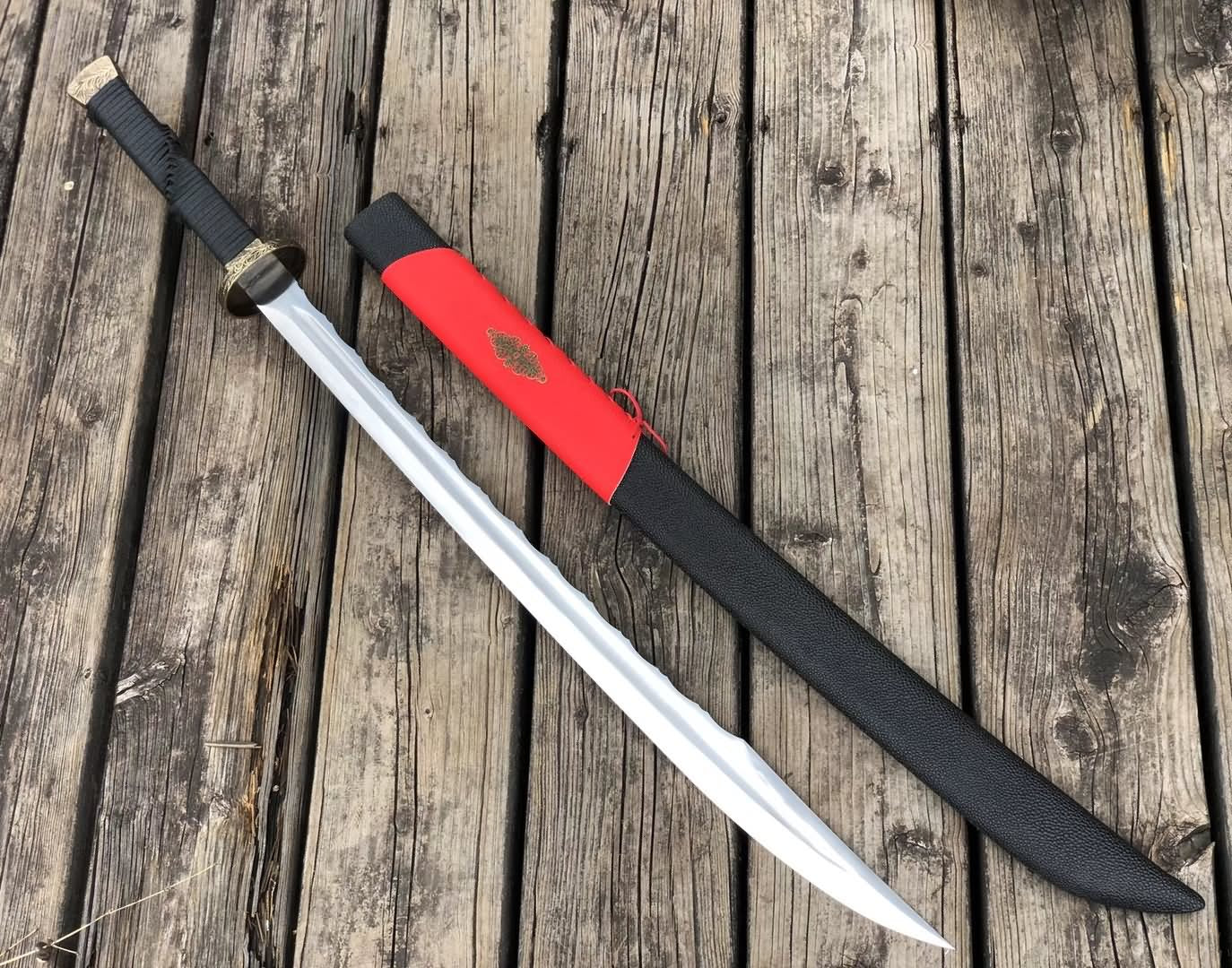 Invisible Sabre,Forged high carbon steel,Leather scabbard,Chinese sword