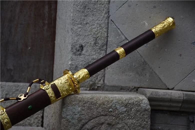 Kangxi sword,Handmade High carbon steel etch blade,Rosewood - Chinese sword shop