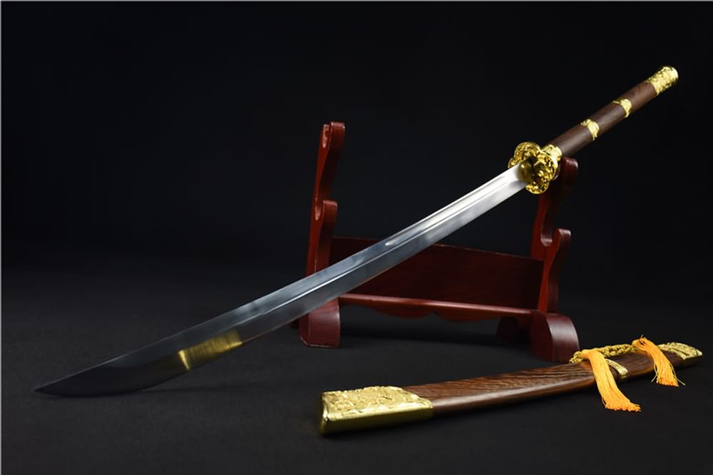Golden Dragon Saber(High carbon steel blade,Rosewood)Full tang - Chinese sword shop