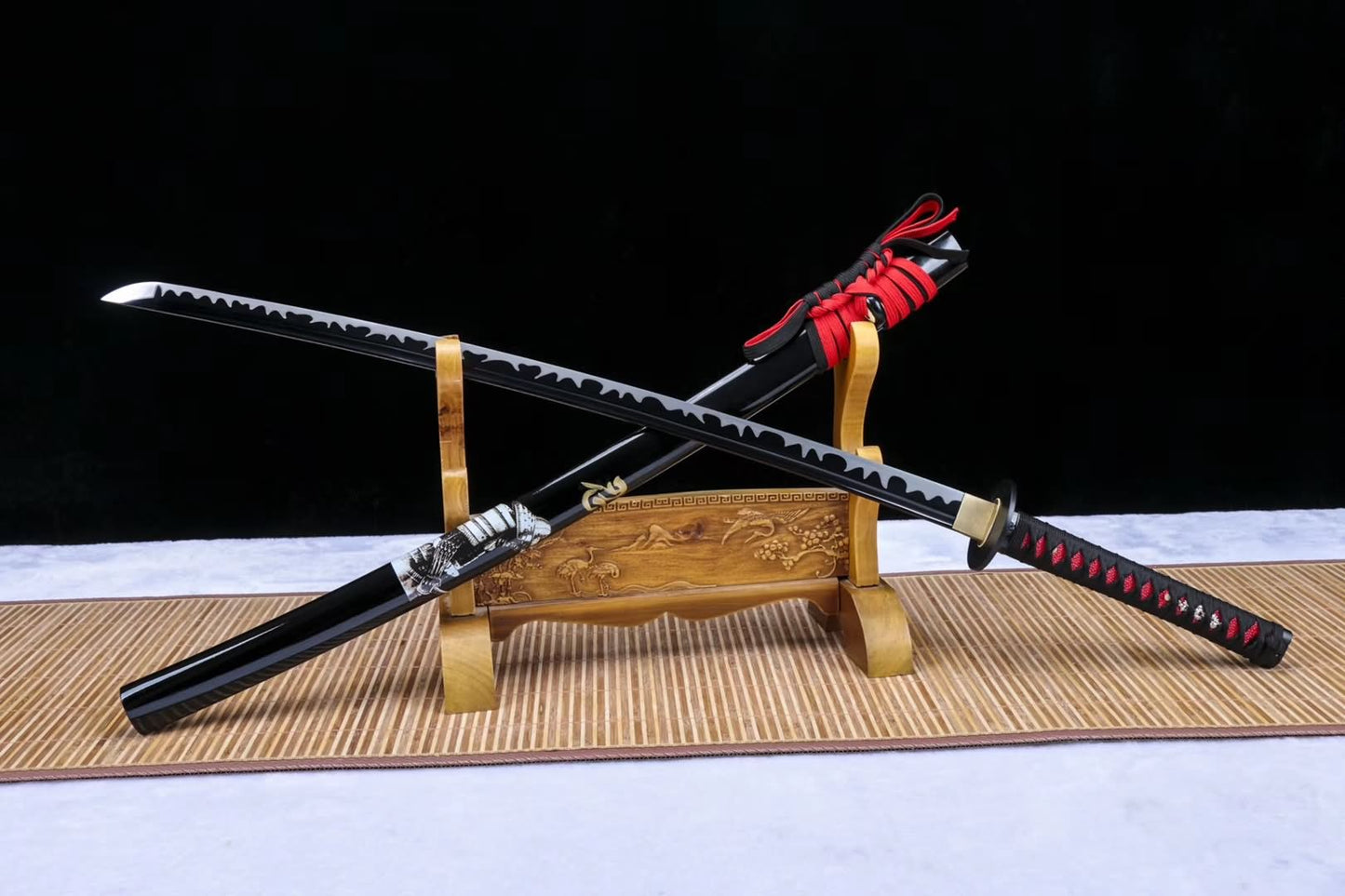Samurai sword,High carbon steel black blade,Cut tree - Chinese sword shop
