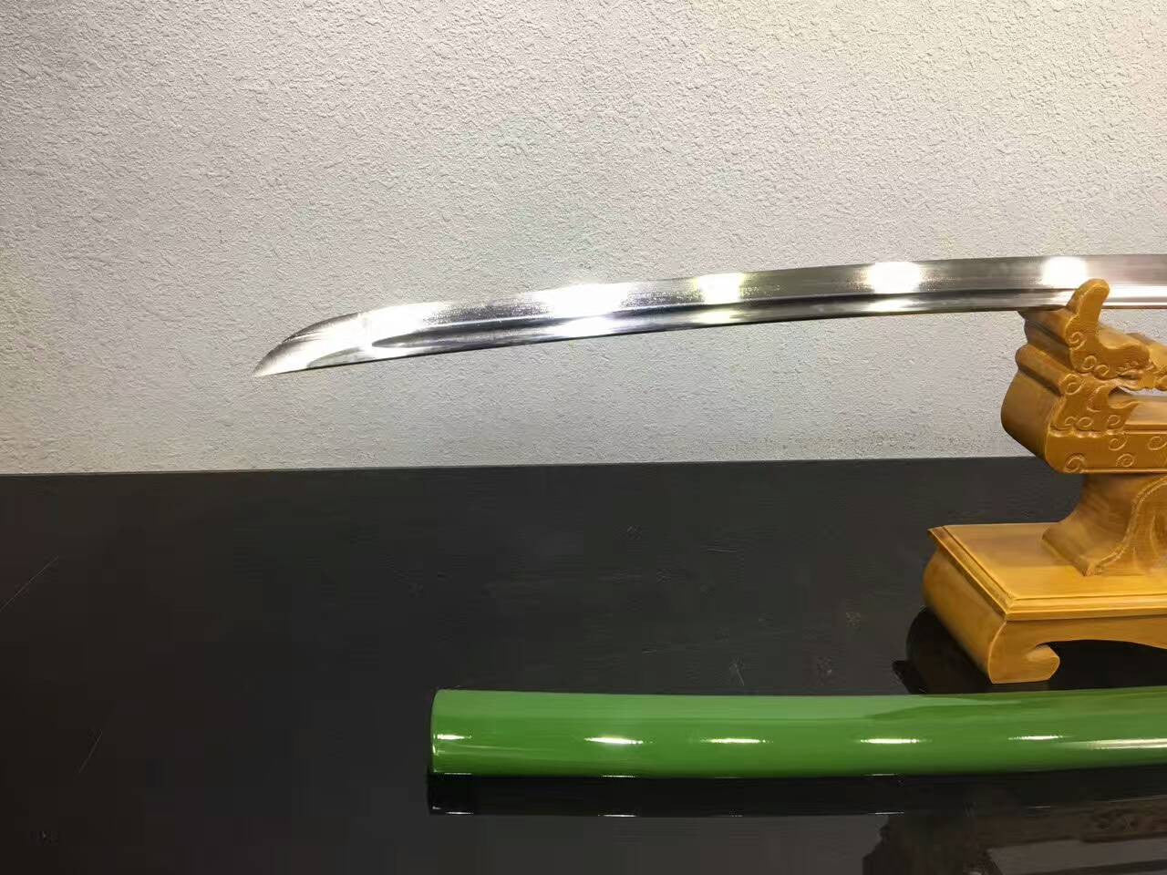 Samurai sword,katana(High manganese steel,Green scabbard,Alloy fitted)Full tang,Length 39" - Chinese sword shop
