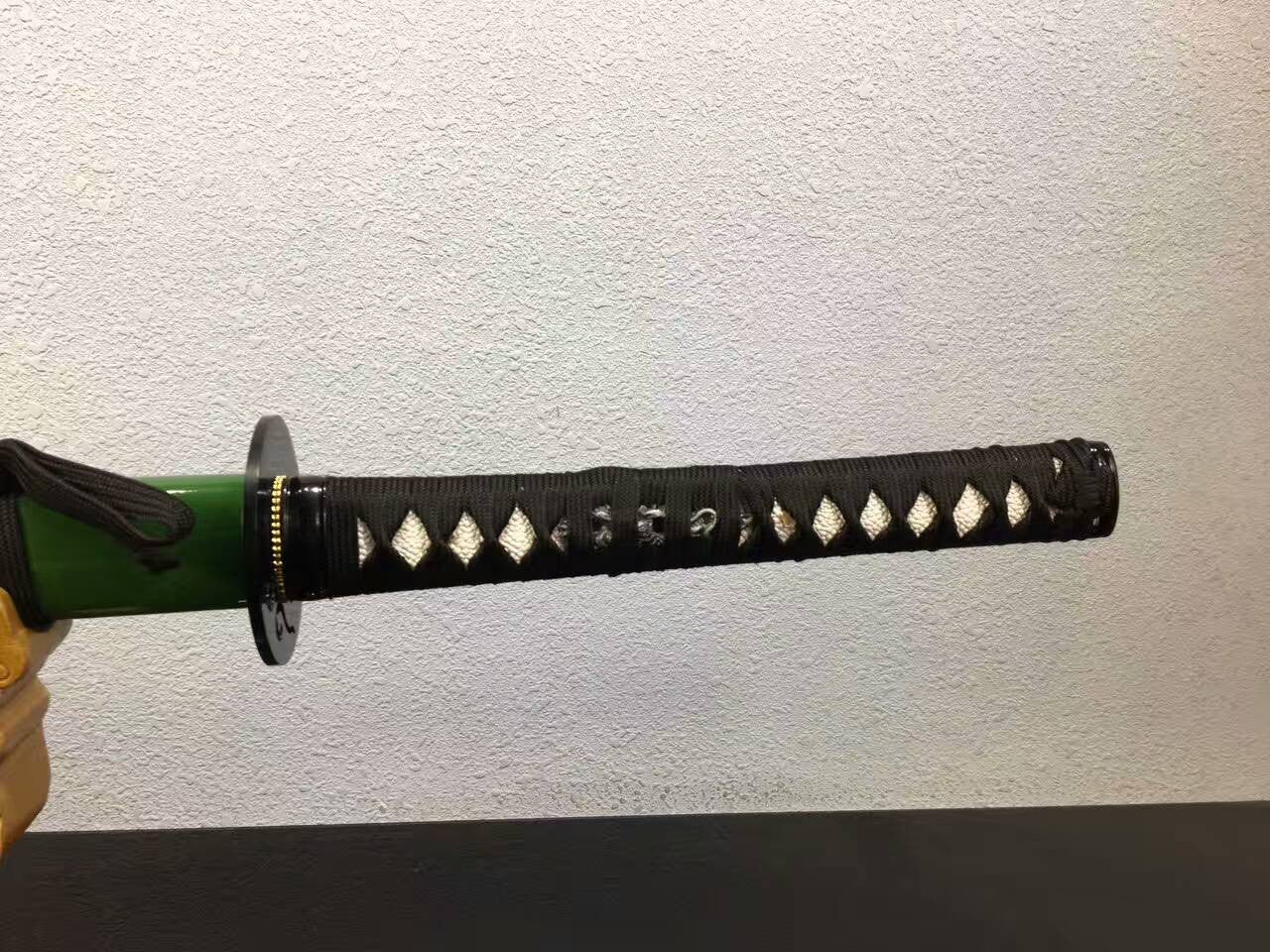 Samurai sword,katana(High manganese steel,Green scabbard,Alloy fitted)Full tang,Length 39" - Chinese sword shop