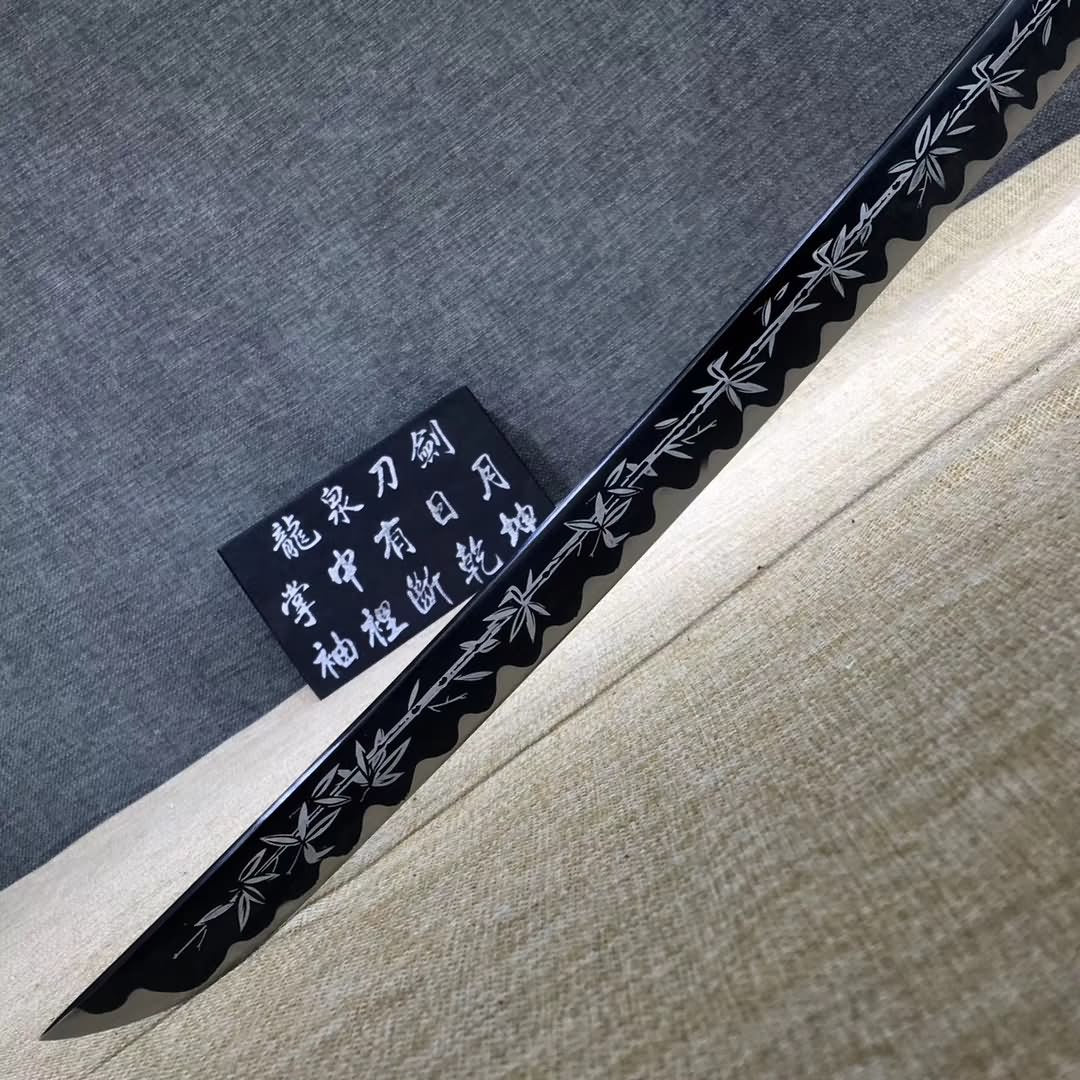 Katana,High carbon steel etch blade,Solid wood,Alloy,Full tang - Chinese sword shop