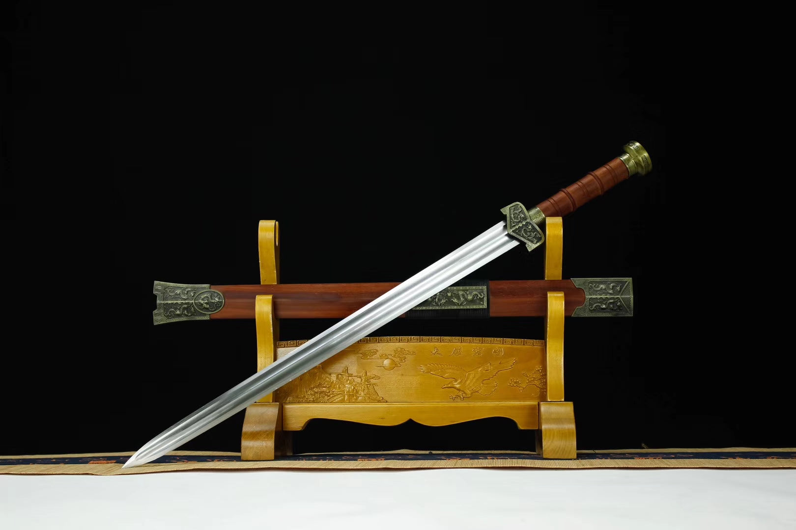 Han sword,High carbon steel blade,Redwood scabbard,Alloy - Chinese sword shop