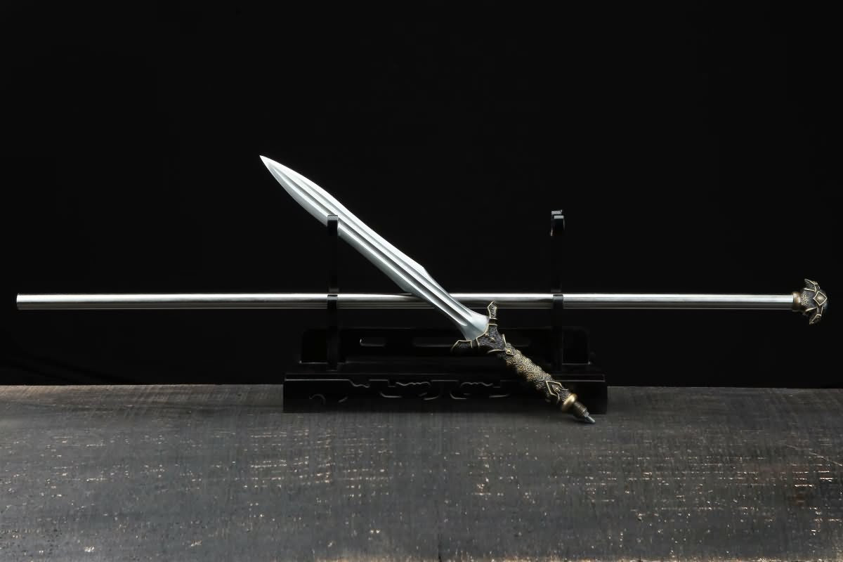 Chinese Traditional Spear Forged Damascus Steel Spearhead – Chinese ...