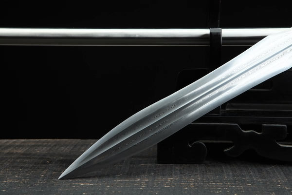 Chinese Traditional Spear Forged Damascus Steel Spearhead – Chinese ...