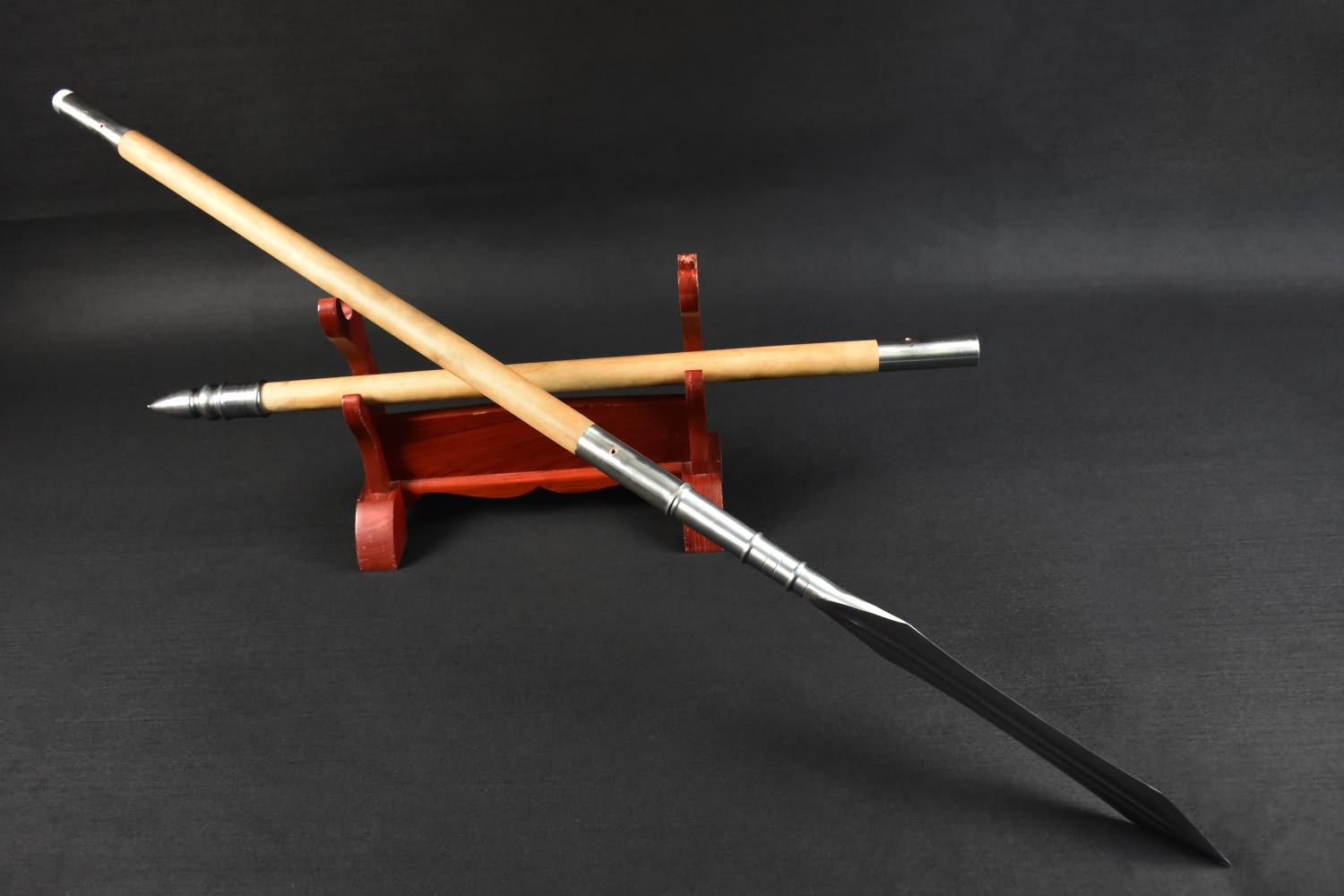 China spear,Handmade High carbon steel Spearhead,Hardwood rod - Chinese sword shop