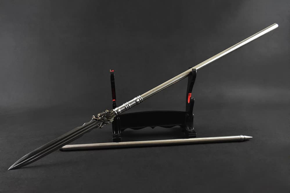 Spear/Dragon lance/High manganese steel Spearhead,Stainless steel rod - Chinese sword shop