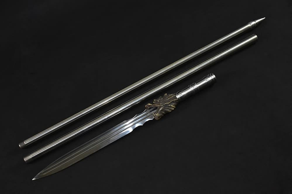 Spear/Dragon lance/High manganese steel Spearhead,Stainless steel rod - Chinese sword shop