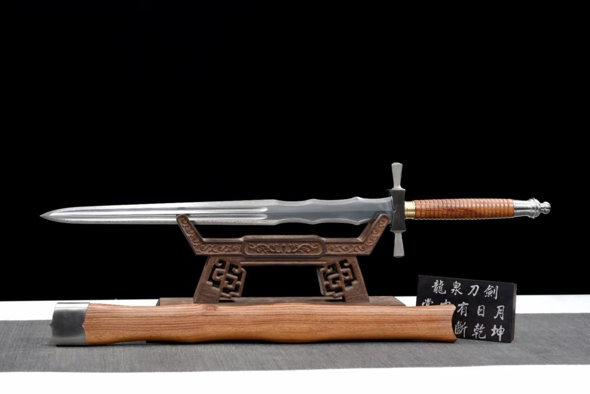 Knightly Sword real(Forged damascus blade,Rosewood scabbard)Battle ready,Chinese sword