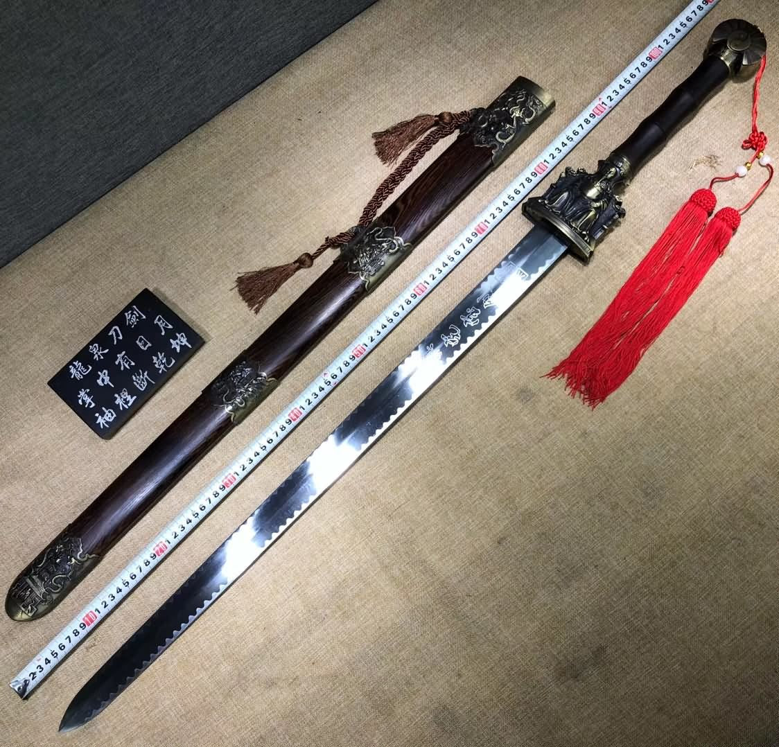 Longquan sword,Medium carbon steel,Rosewood,Alloy - Chinese sword shop