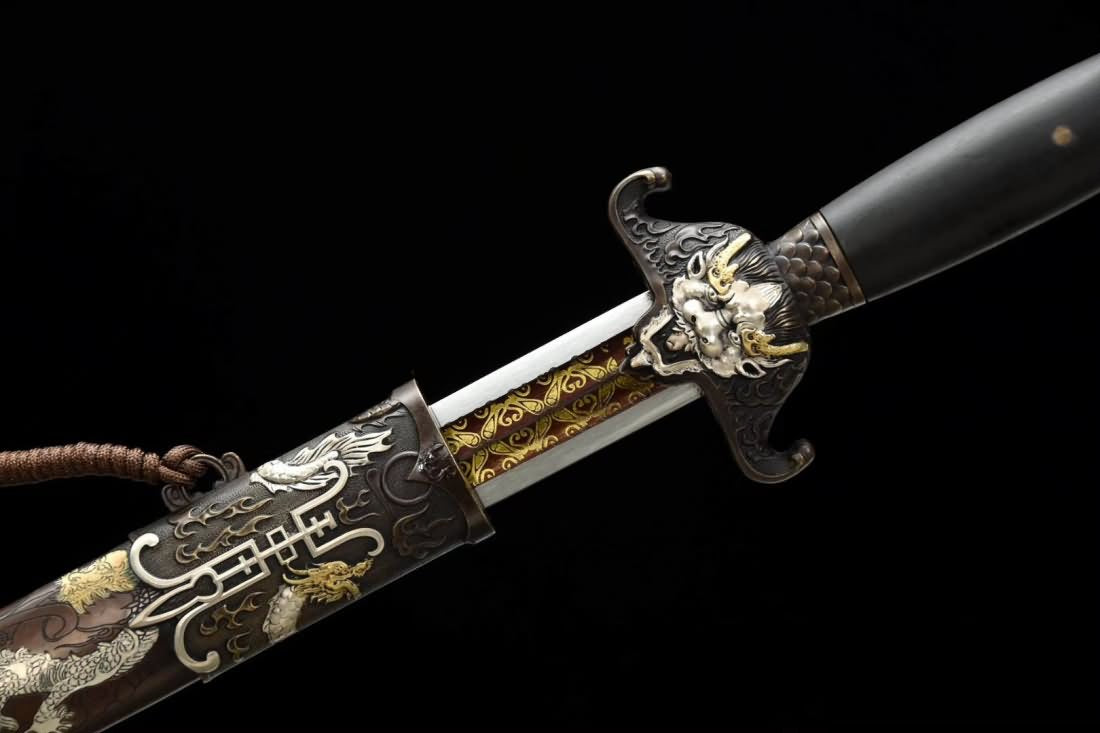 Longevity Sword,High Carbon Steel Blade,Brass Scabbard - Chinese sword shop