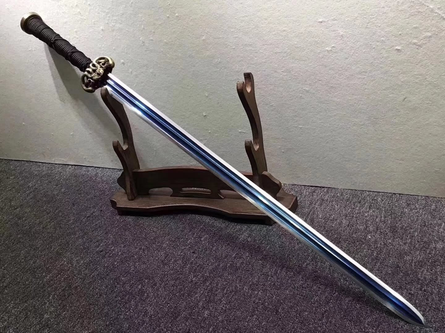Han jian sword,High carbon steel blue blade,Brass fittings - Chinese sword shop