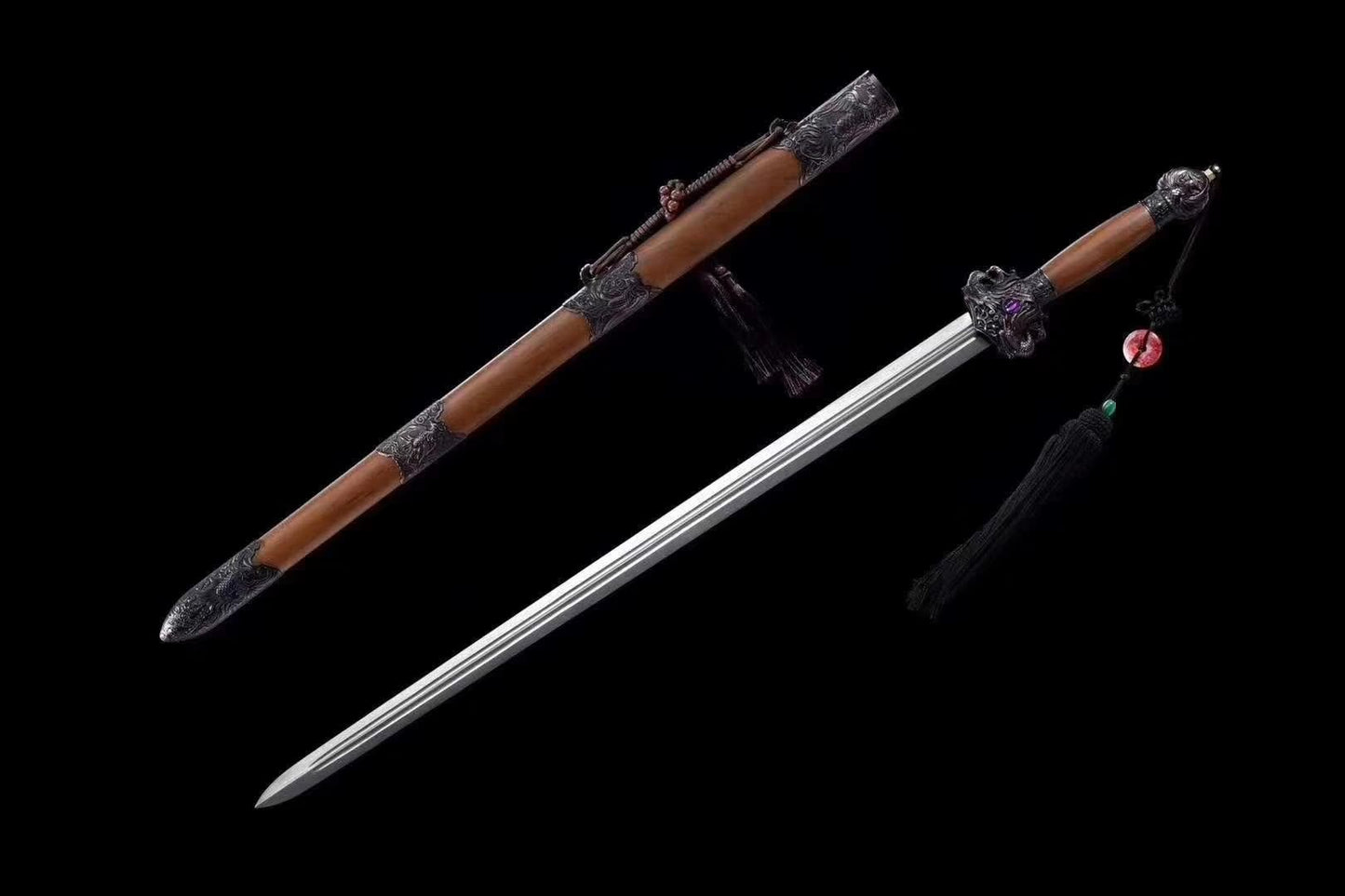 Phoenix swords,Damascus steel blade,Wood scabbard - Chinese sword shop