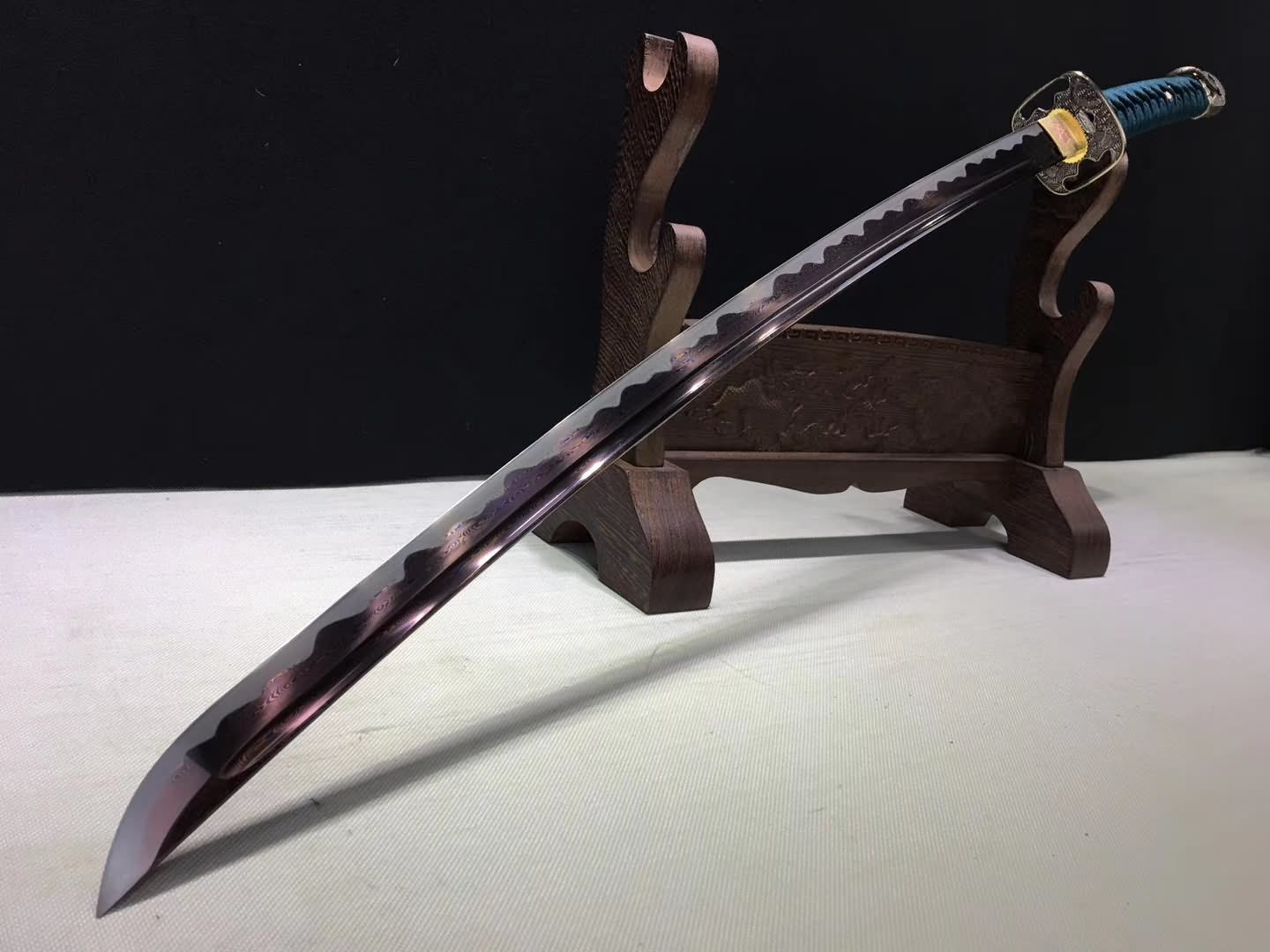 Tachi,Samurai sword,Damascus steel blade,Rosewood scabbard - Chinese sword shop
