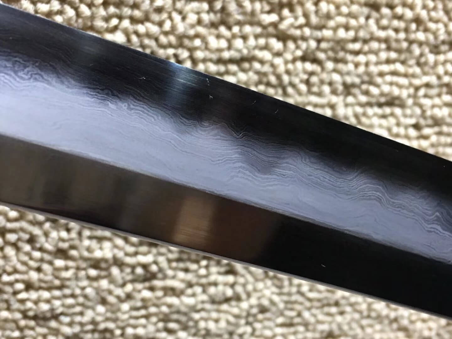 Nihontou Tachi,Nodachi,Damascus steel burn blade,Wood scabbard,Brass tosogu - Chinese sword shop