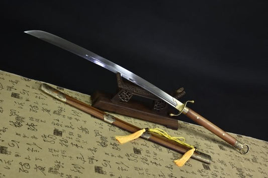 Tai chi dao,Handmade art,Damascus steel blade,Rosewoo scabbard - Chinese sword shop