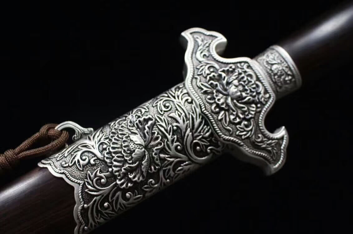 Peony Tai chi Sword/Stainless steel blade/Ebony scabbard/Alloy fittings - Chinese sword shop