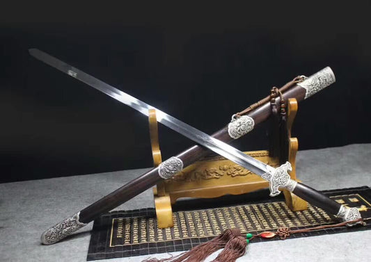 Peony Tai chi Sword/Stainless steel blade/Ebony scabbard/Alloy fittings - Chinese sword shop