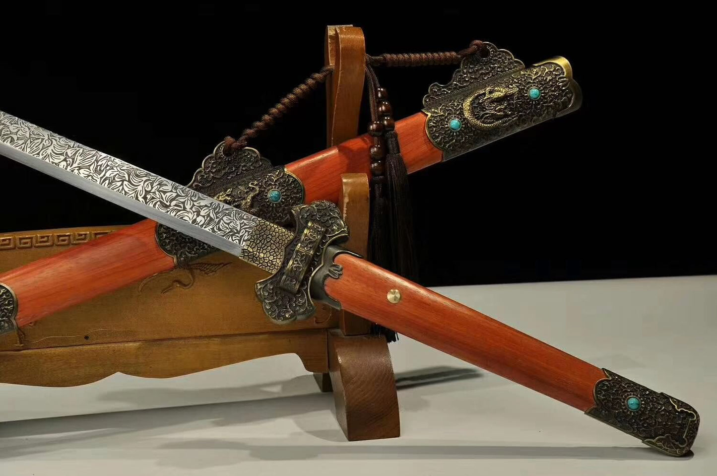 Tang dao sword,High carbon steel blade,Redwood scabbard,Handmade - Chinese sword shop