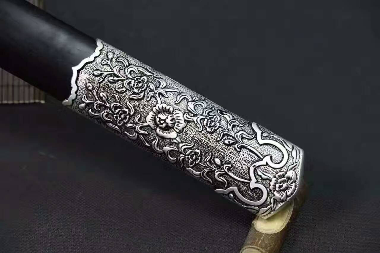 Tang dao/High manganese steel blade/Black wood scabbard/Alloy/Full tang - Chinese sword shop
