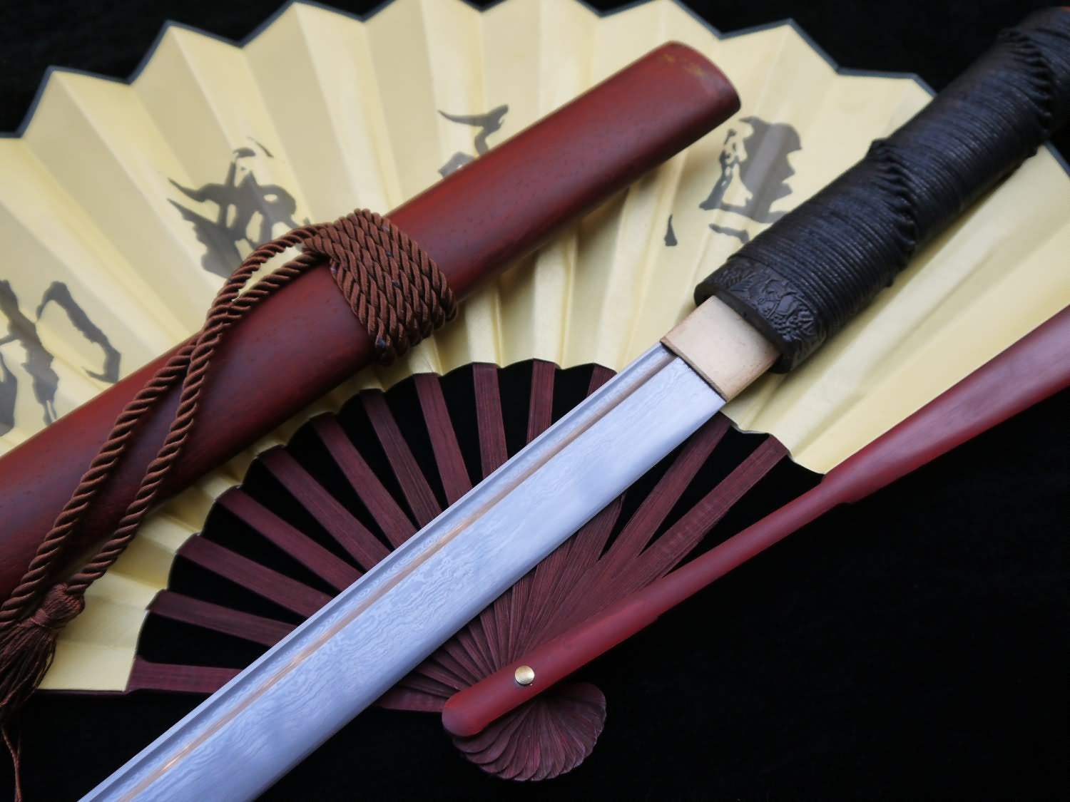 Tang sword,Folded steel,Redwood scabbard,Full tang,Length 39" - Chinese sword shop
