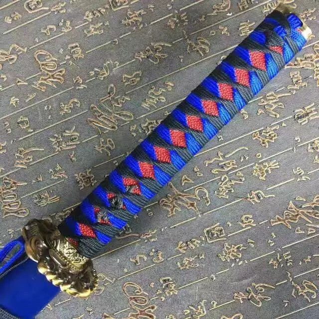 Ninja sword,High carbon steel blade,Blue paint scabbard,Alloy fitting - Chinese sword shop