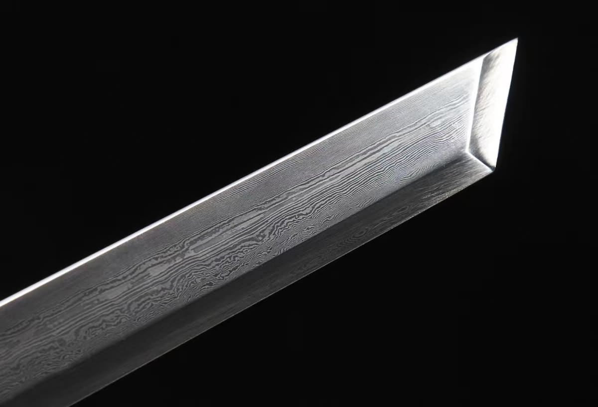 Tang dao,Forged Damascus steel blade,Brass fittings - Chinese sword shop