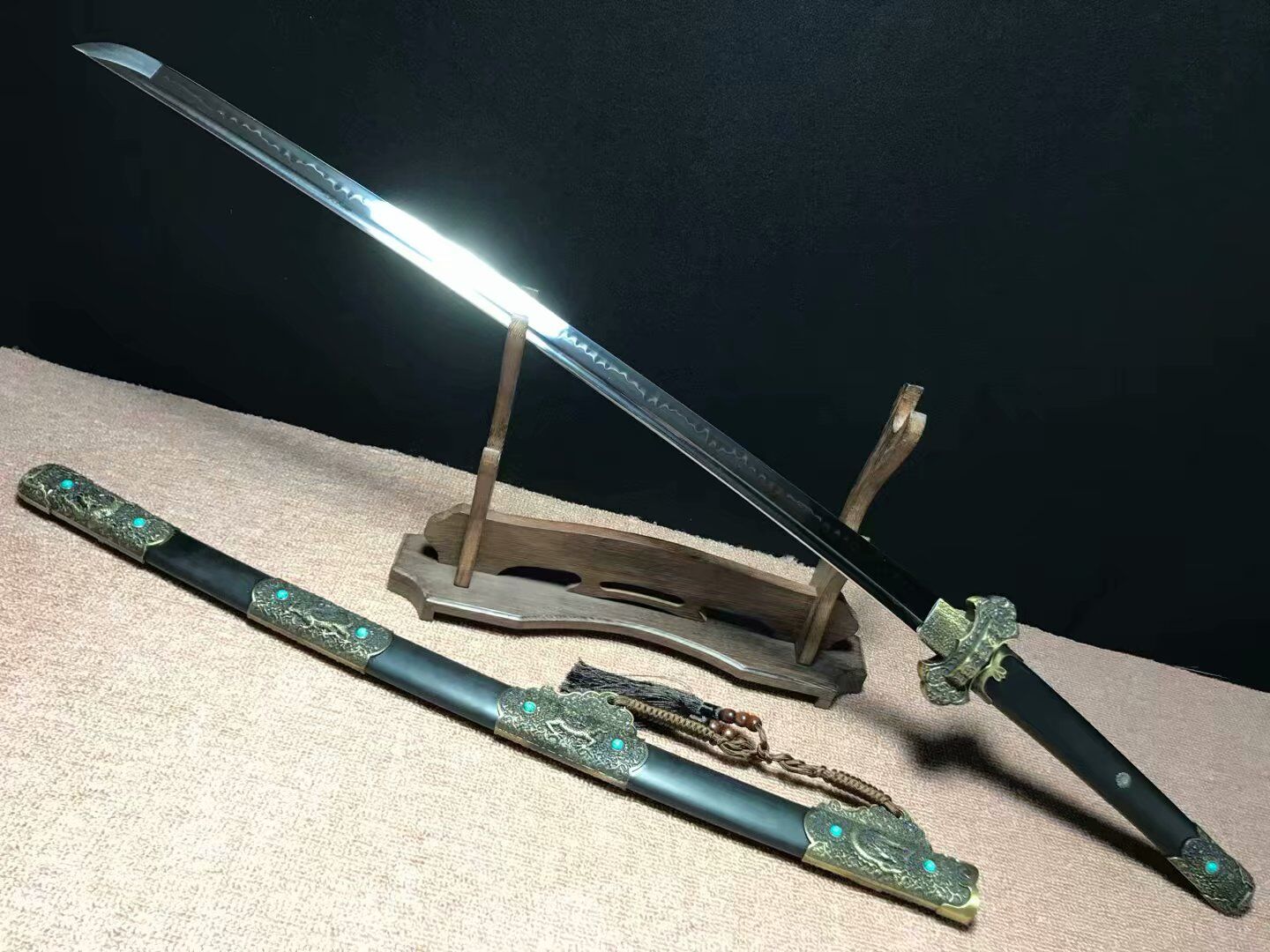 Tang dao,Handmade High carbon steel burn blade,Alloy - Chinese sword shop