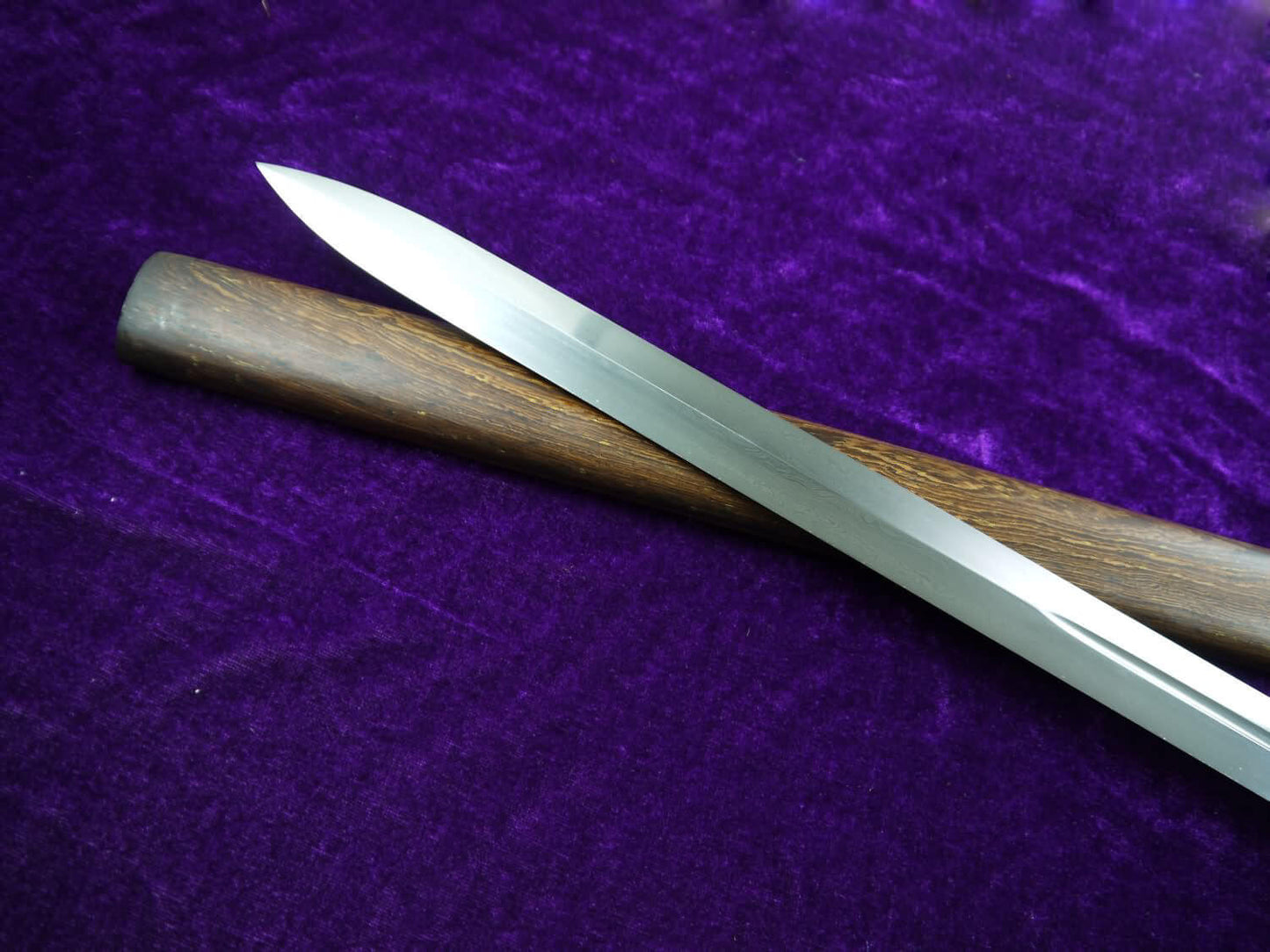 Tang sword(Damascus steel blade,Rosewood scabbard)Full tang - Chinese sword shop