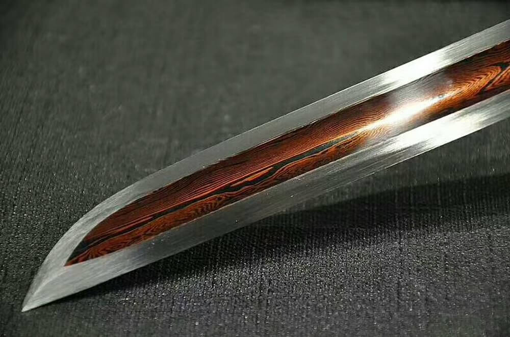 Tang jian(Damascus steel red blade,Rosewood scabbard,Alloy fitted)Length 41" - Chinese sword shop