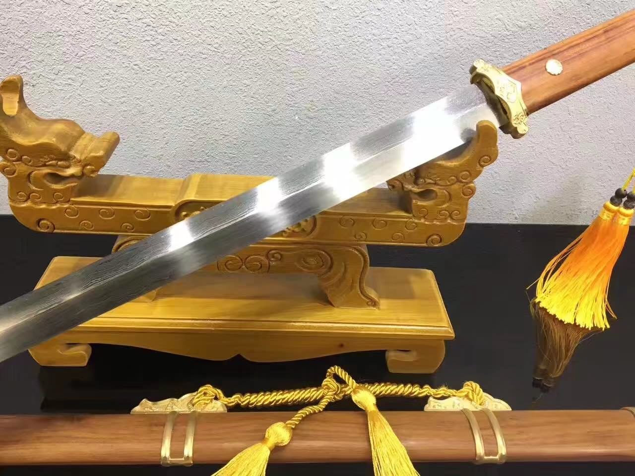 Tang sword,Folded steel blade,Brass fitted,Full tang,Length 39 inch - Chinese sword shop