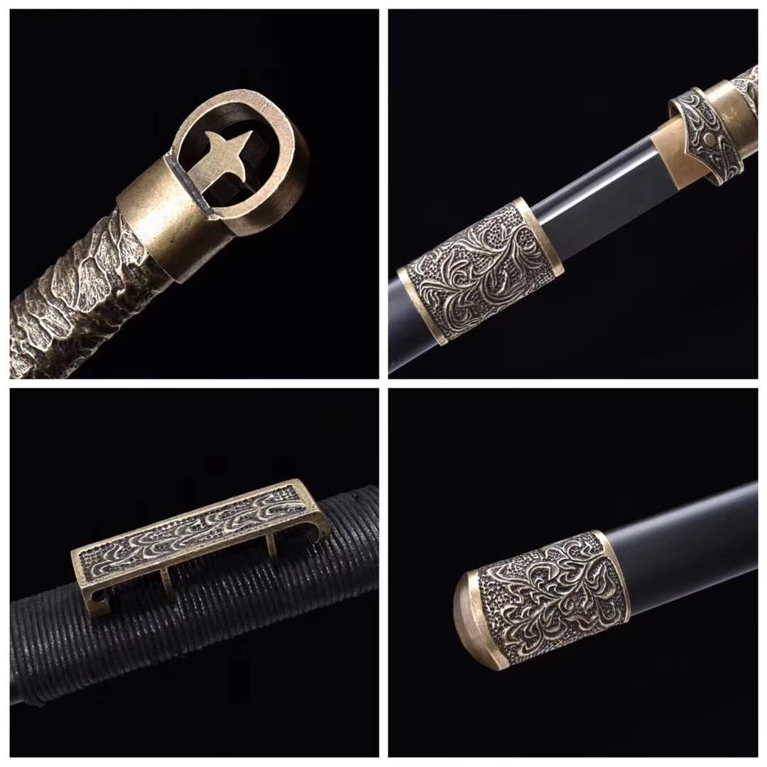 Tang dao,T10 steel burn blade,Black wood,Full tang,Chinese sword - Chinese sword shop