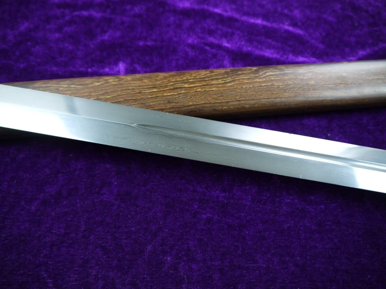 Tang sword(Damascus steel blade,Rosewood scabbard)Full tang - Chinese sword shop