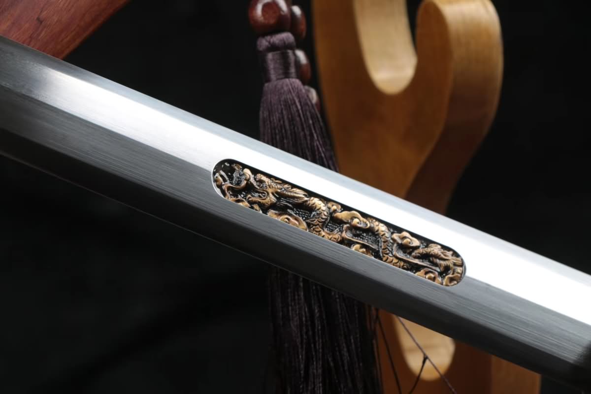 Dragon Phoenix sword,Forged High carbon steel,Brass fittings