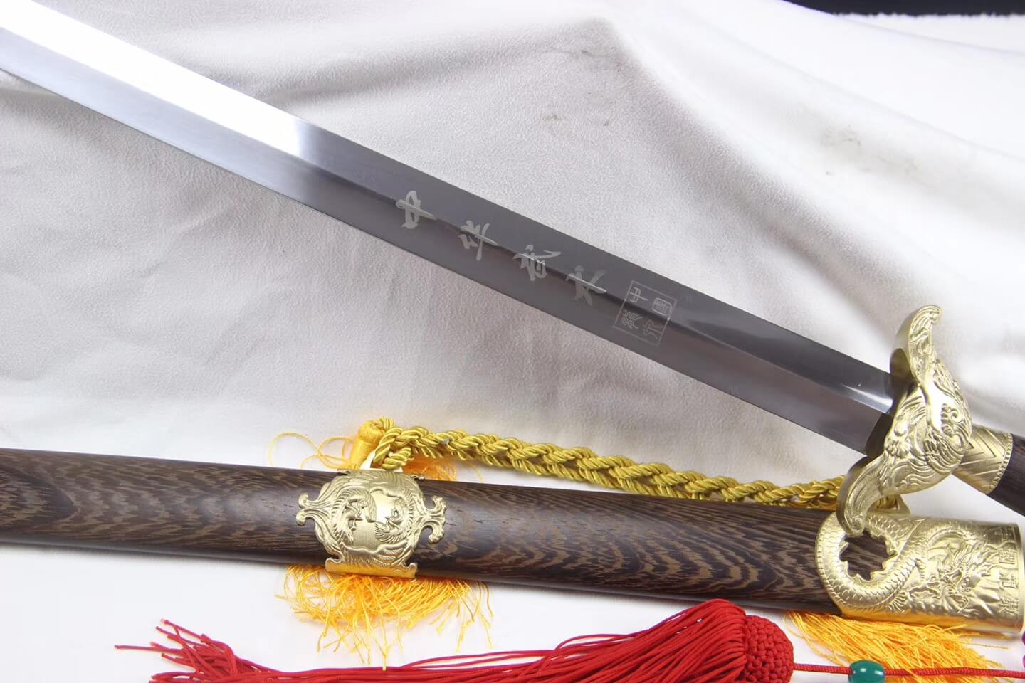 Training sword,Longfeng jian,Stainless steel,Rosewood,Brass fittings - Chinese sword shop
