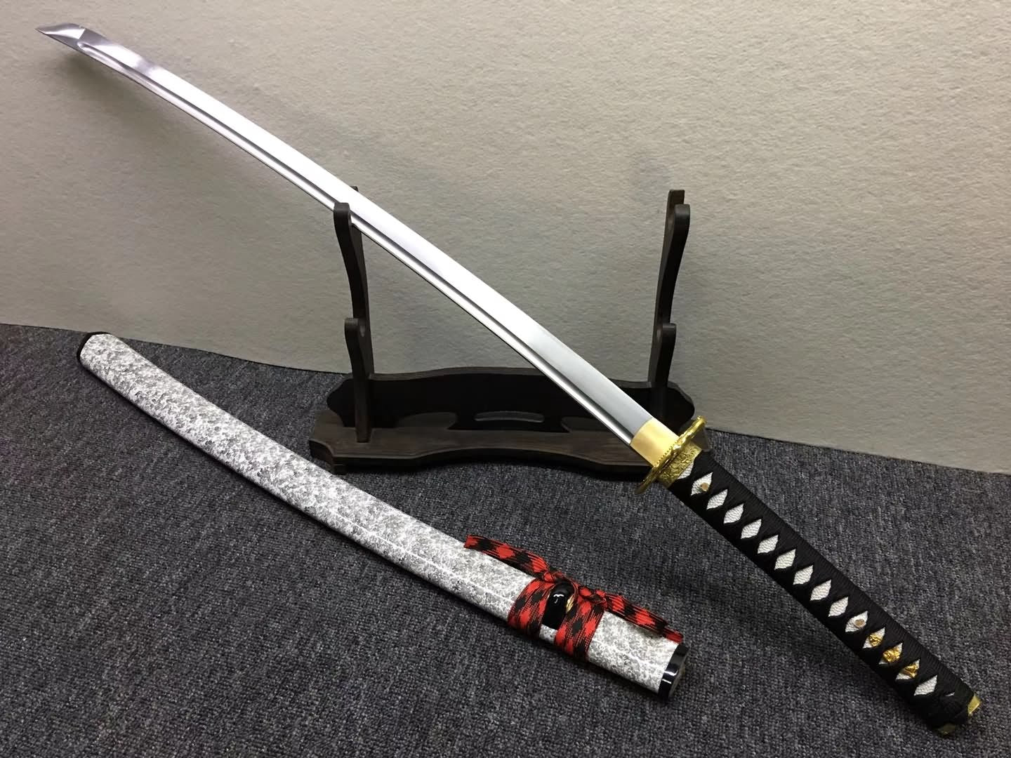 Nihontou katana,Medium carbon steel blade,White scabbard,Alloy - Chinese sword shop