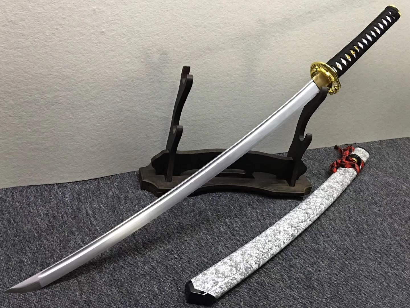Nihontou katana,Medium carbon steel blade,White scabbard,Alloy - Chinese sword shop