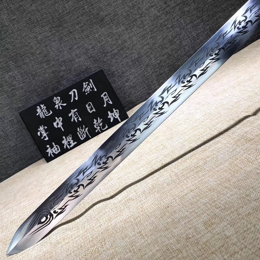 Wolong sword,Handmade Medium carbon steel etch blade - Chinese sword shop