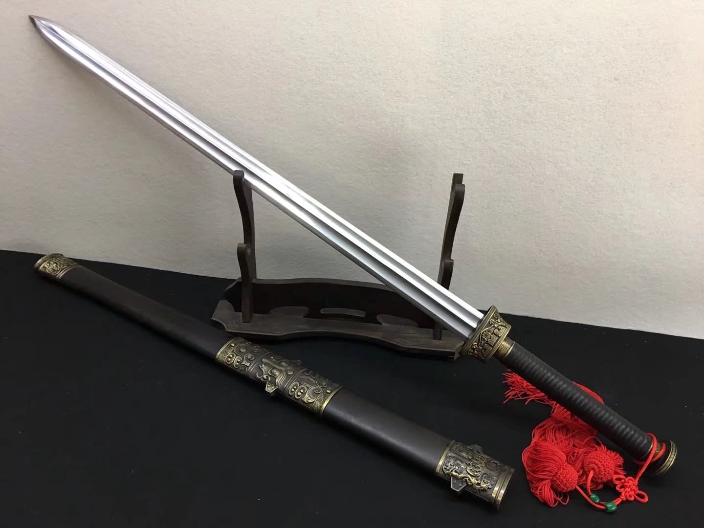 Fengyun sword,High carbon steel blade,Black scabbard,Alloy fittings - Chinese sword shop