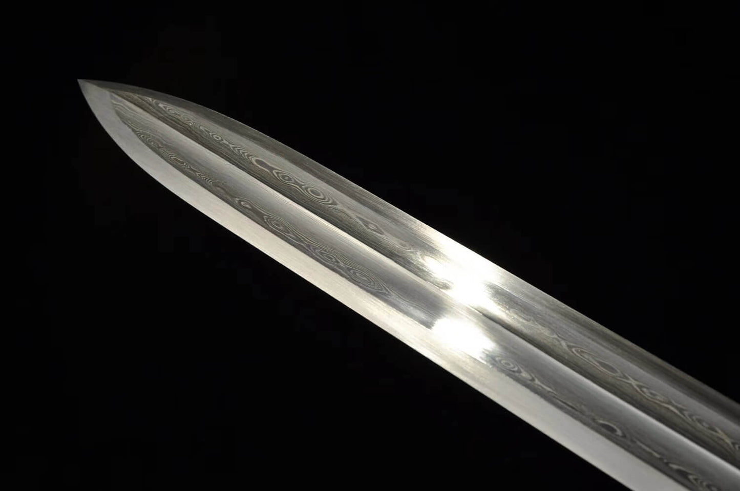 Ruyi sword(Damascus steel blade,Brass,Ebony)Hand Forged - Chinese sword shop