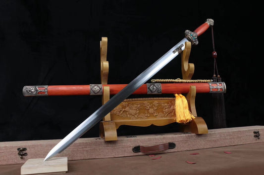 Yongle sword,Handmade High carbon steel blade,Redwood,Brass fittings - Chinese sword shop