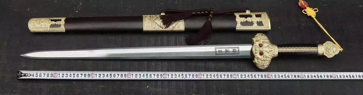 Yongle sword,Folded steel,Ebony scabbard,Copper fitting - Chinese sword shop