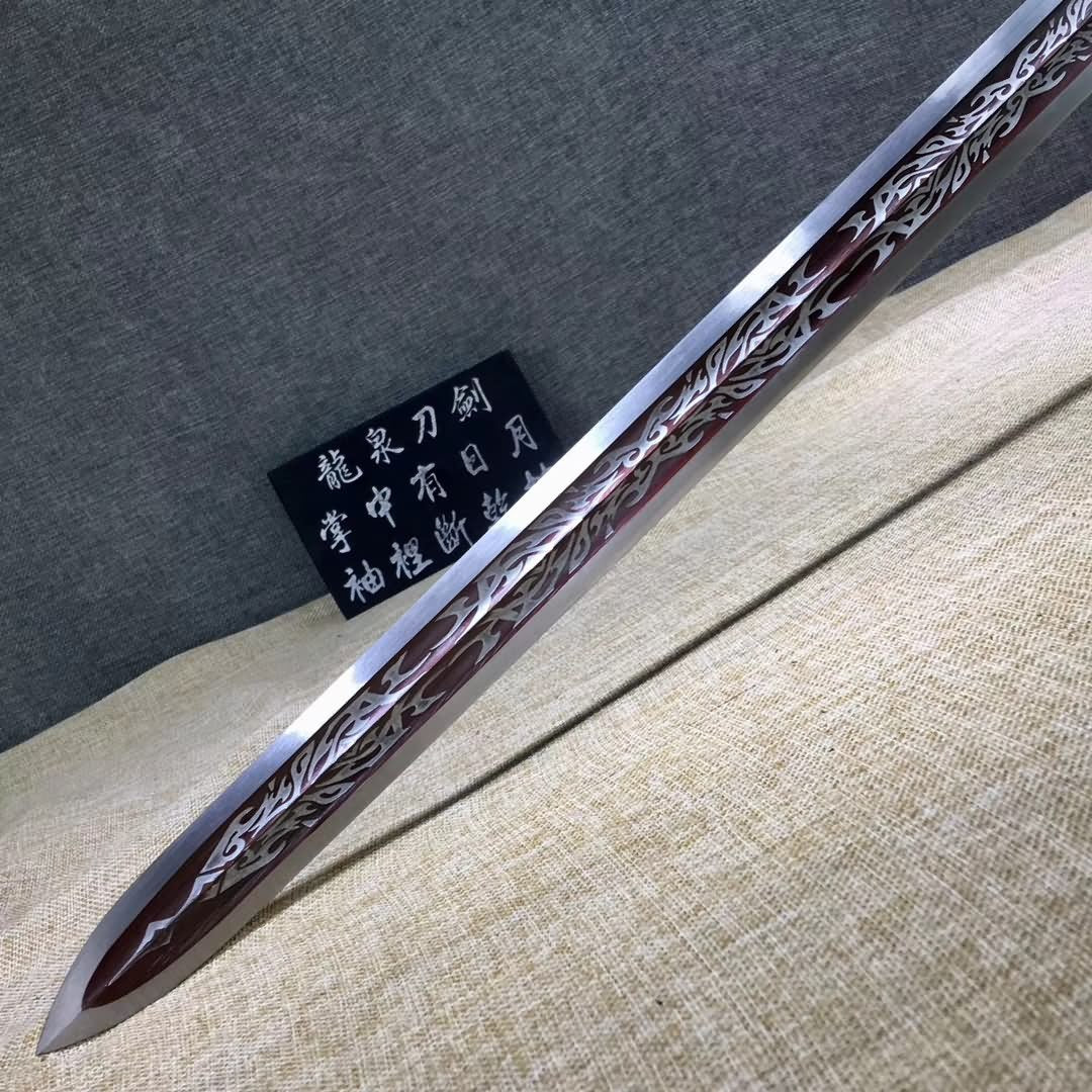 Yongle jian,High carbon steel etch blade,Black wood,Alloy - Chinese sword shop