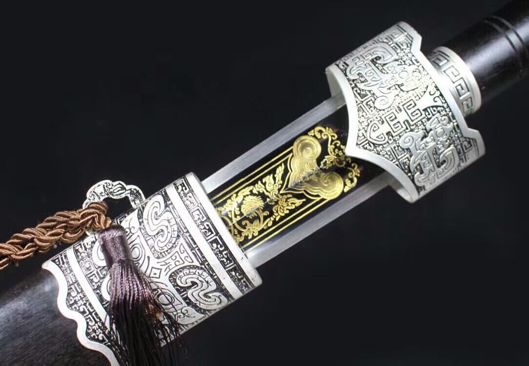 Yuewang sword,High carbon steel blade,Black scabbard,Alloy fitting - Chinese sword shop