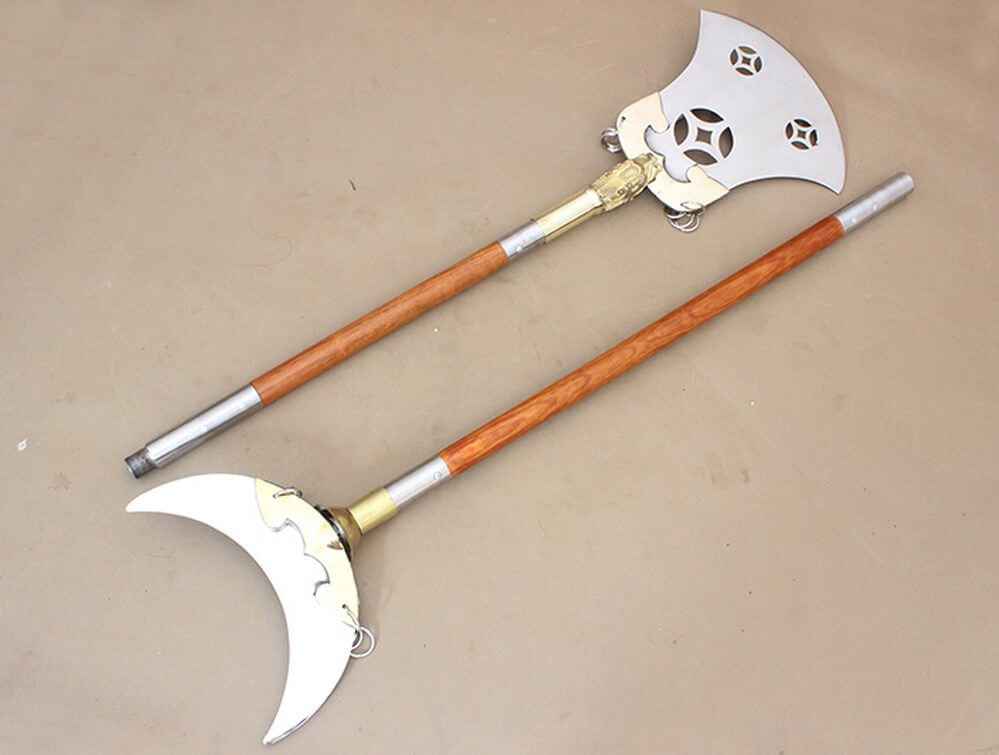 Crescent-Moon Shovel,spear,Stainless steel blade,Wood rod - Chinese sword shop