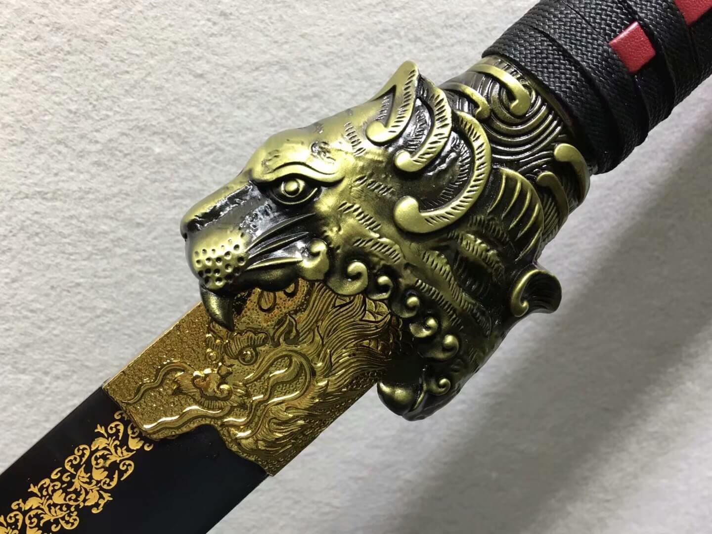 Tiger combating dao,High carbon steel blade,Leather scabbard,Alloy fitting - Chinese sword shop