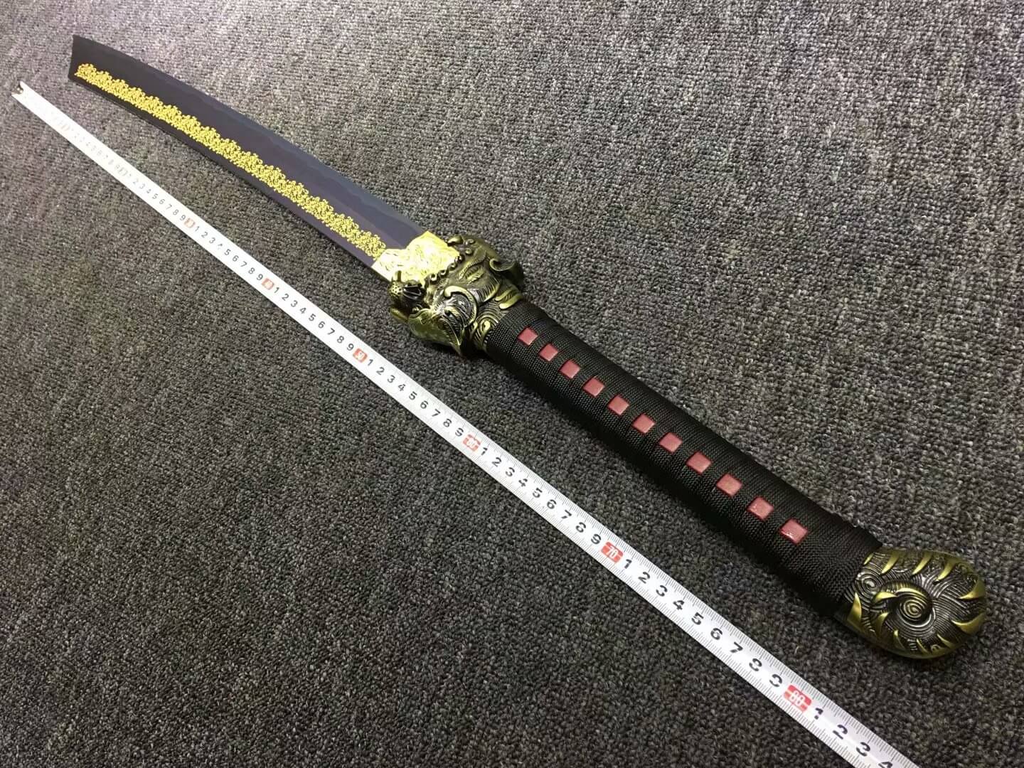 Tiger combating dao,High carbon steel blade,Leather scabbard,Alloy fitting - Chinese sword shop