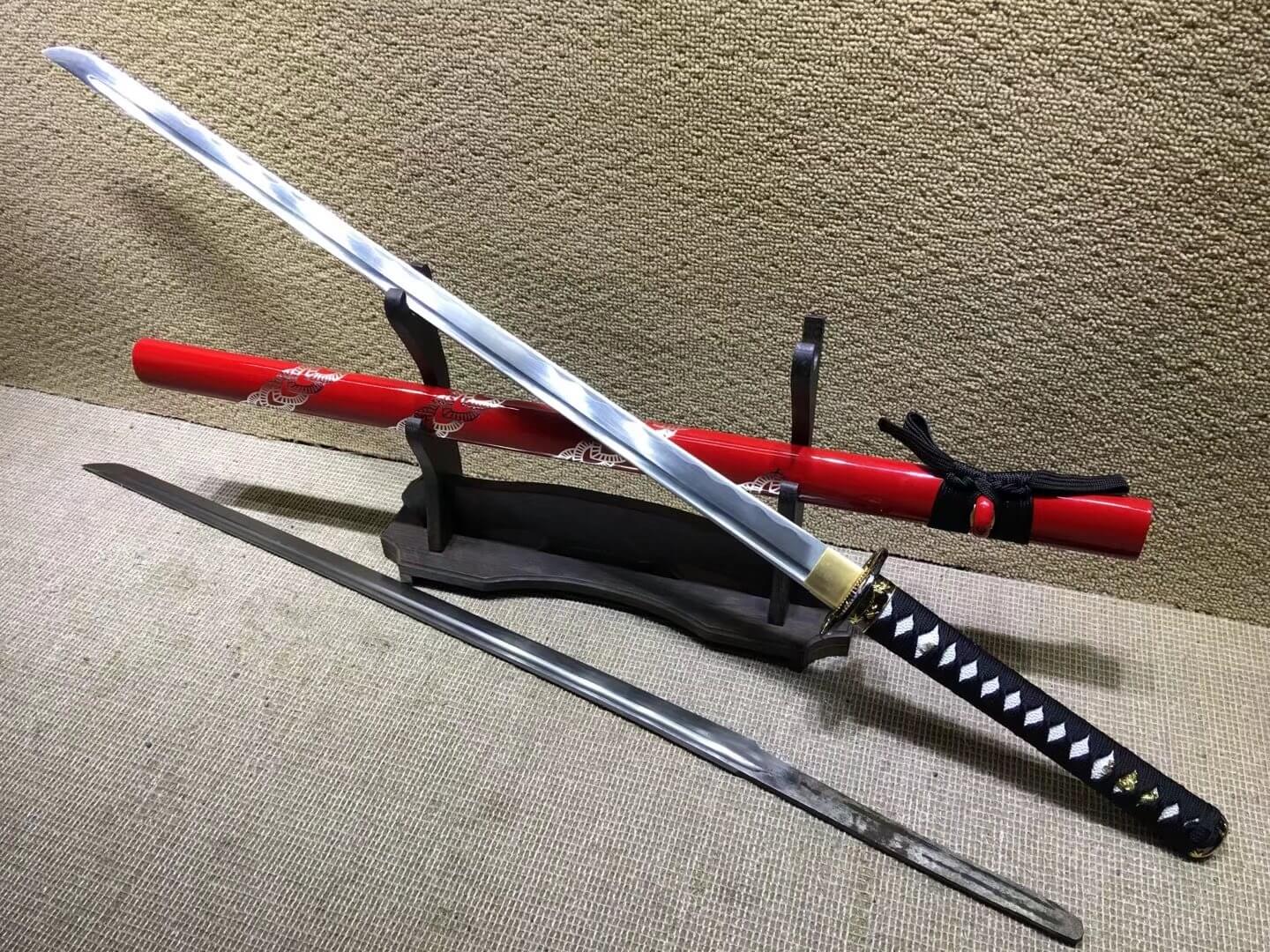 Ninja Sword(Medium carbon steel bade,Red scabbard,Alloy fitteds)Length 40" - Chinese sword shop